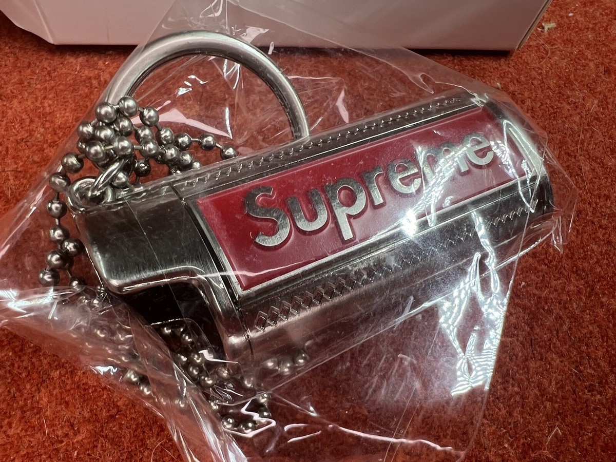 Supreme Metal Lighter Holder Holster Box Logo Brand New Silver Red