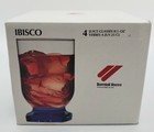 NIB Bormioli Rocco Ibisco 4 Juice Glasses *Clear/Cobalt Blue Square Foot *4 1/4" — photo 5