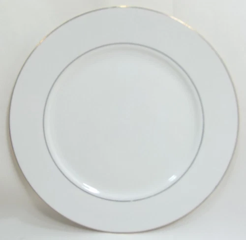 Gibson Salad Luncheon Plate CLASSIC GOLD White with Gold Band & Trim Black Stamp