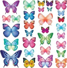 DECOWALL BS-1302 30 Vibrant Butterflies Kids Wall Stickers Decals 1302