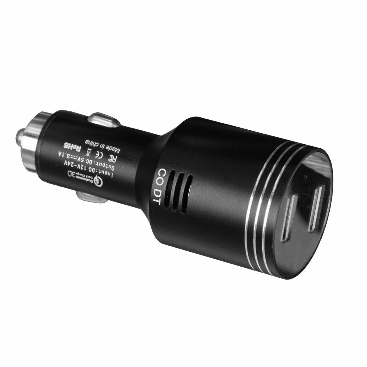 Car Charger Carbon Monoxide Detector CO Alarm LED Display / Safety Escape  Hammer