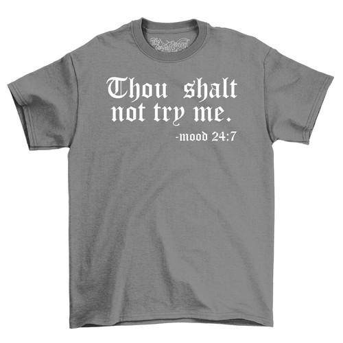 Men's T-Shirt Top Gift Mens Funny Novelty Shirt Dad Gift Thou Shalt Not Try Me - Picture 3 of 6