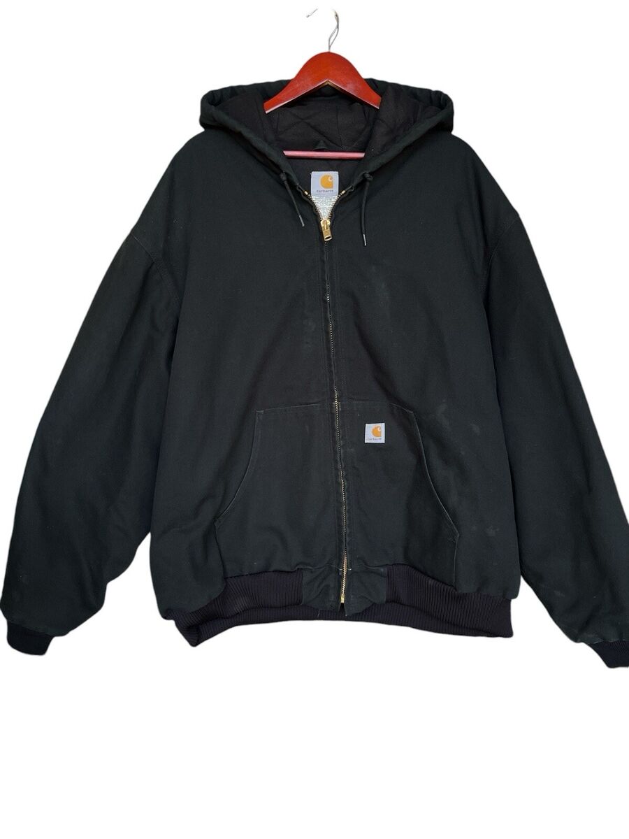 Carhartt Jacket Heavy Coat Black RN 14806 Men's 3XL Hood Zip Carhartt Jacket Heavy Coat Black RN 14806 Men's 3XL Hood Zip