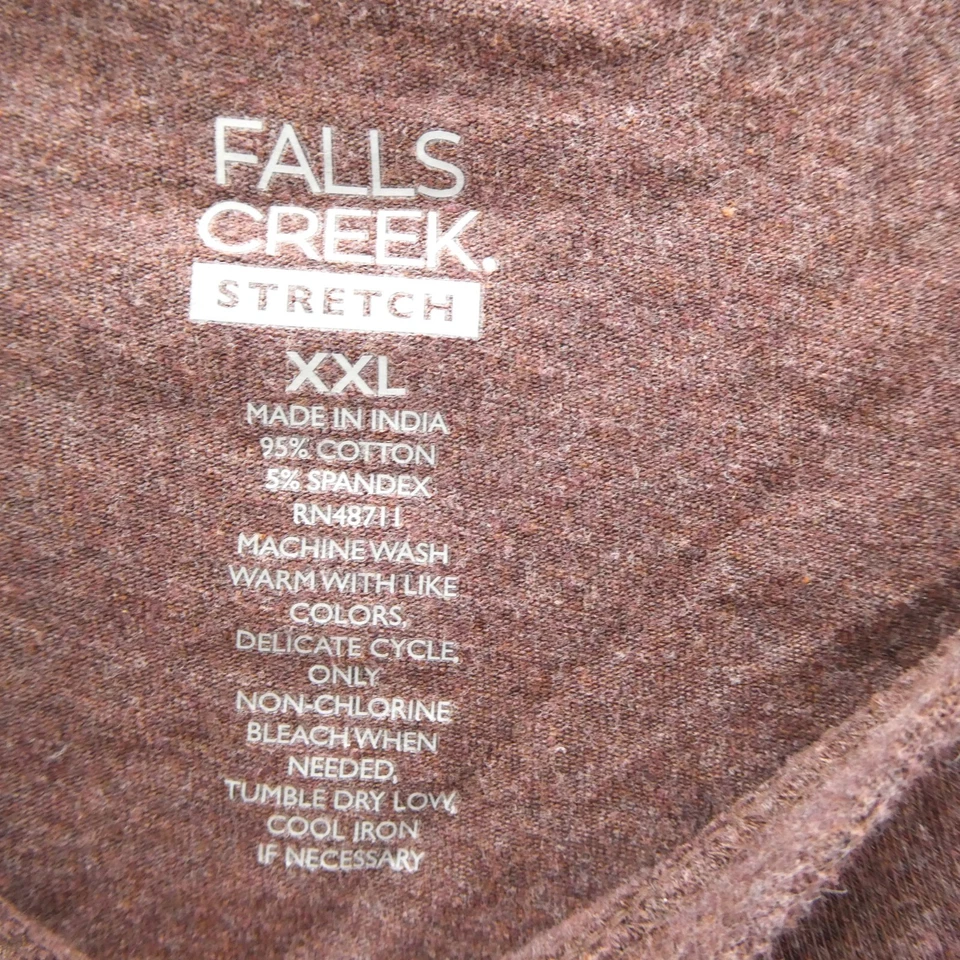 Camiseta Falls Creek Stretch XXL Para Hombres Marrón Manga Corta Informal Preppy 2XL Tejida en Blanco Foto 4 de 4