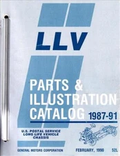 1987-1991 Chevy US Postal LLV Parts Book Grumman PO Long Life Vehicle Chassis