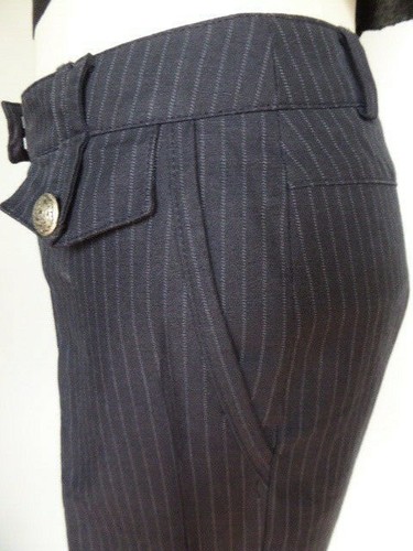 PABLO GERARD DAREL Hose Baumwolle Streifen Marine Borsalino 38 40 Top Zustand - Bild 7 von 12