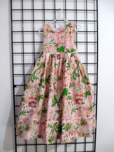 MARMELLATA==SIZE 5==PINK PALM TREE PRINT / FIT & FLARE DRESS