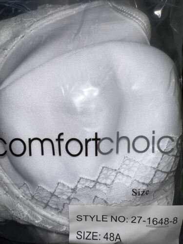48A Bra Comfort Choice White Underwire, Adjustable, Lace Details NWT - Picture 1 of 2