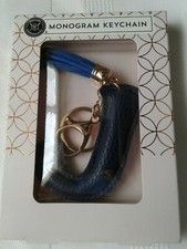 New Modern Expressions Monogram Keychain Letter "J" Dark Blue