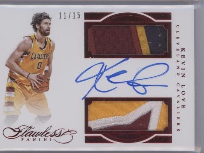 2015-16 Panini Flawless - Dual Patch Autographs Kevin Love #DPA-KL 