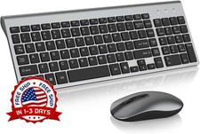 Combo De Teclado Y Mouse Inalambricos Compact Slim Para Inal mbrico, Color Gris.