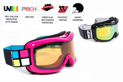 BOLLE Monarch Skibrille Carbo-Glas 100% UV-A/B Helm Snowboard Goggles 2 FARBEN
