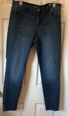 Old Navy Super Skinny Ladies Jeans Sz 12 34  By 28   Med. Wash Front Zip