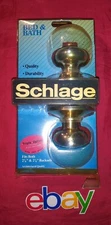 TRUE VINTAGE DEADSTOCK HEAVY DUTY Schlage Bed & Bath Knob POLISHED Brass NEW !