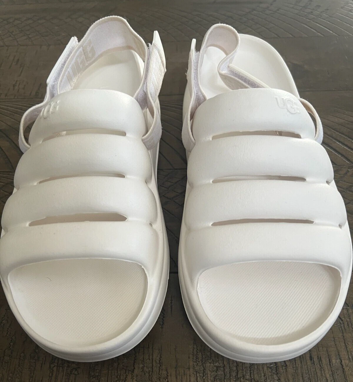 Sandali UGG donna SPORT YEAH slingback logo piscina slide taglia W 7 BIANCHI