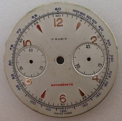 VINTAGE LANDERON MOVEMENT PART WATCH DIAL ANTIMAGNETIC 17 RUBIS SILVER 31.90 mm