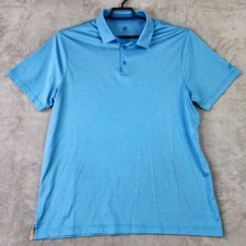 Mens Champion Polo Shirt Stripes Aqua Polyester Short Sleeve Casual Golf Size XL