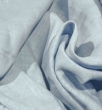 LIGHT BLUE 100 linen fabric 56  Width Sold By The Yard