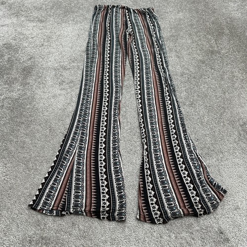 Xhilaration Palazzo Bootleg Pants Womens Large Multicolor Aztec Bohemian 26x34.5 - Picture 2 of 11