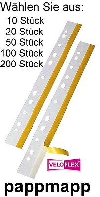 200 Stück VELOFLEX Heftstreifen selbstklebend Heftfix® DIN A4 glasklar