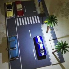 1:64 Diorama Parking Lot Model LED Diecast Garage Model Building Display Case US