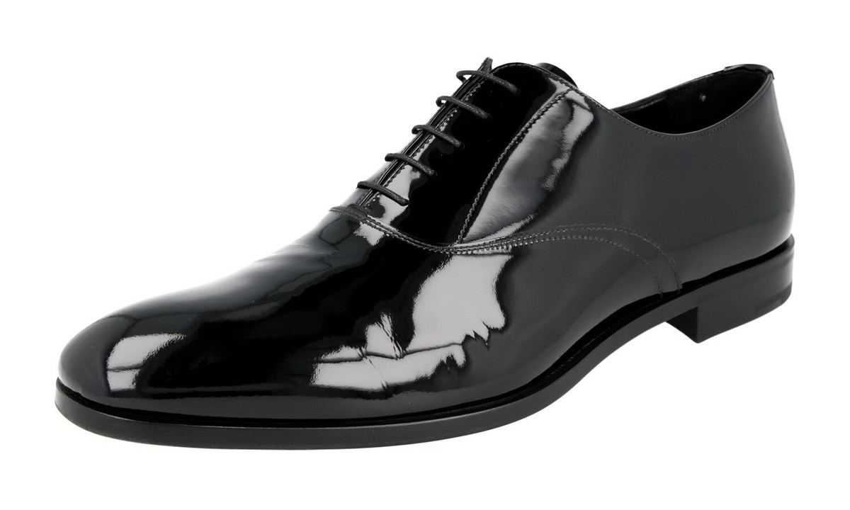 セール★PRADA★34632C AUTH LUXURY PRADA OXFORD SHOES 2EC088 BLACK PATENT LEATHER