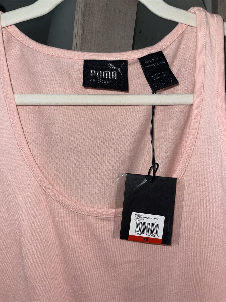 Fenty PUMA by Rihanna Accordion Pleated Hem Tank Pink XS NWT $60