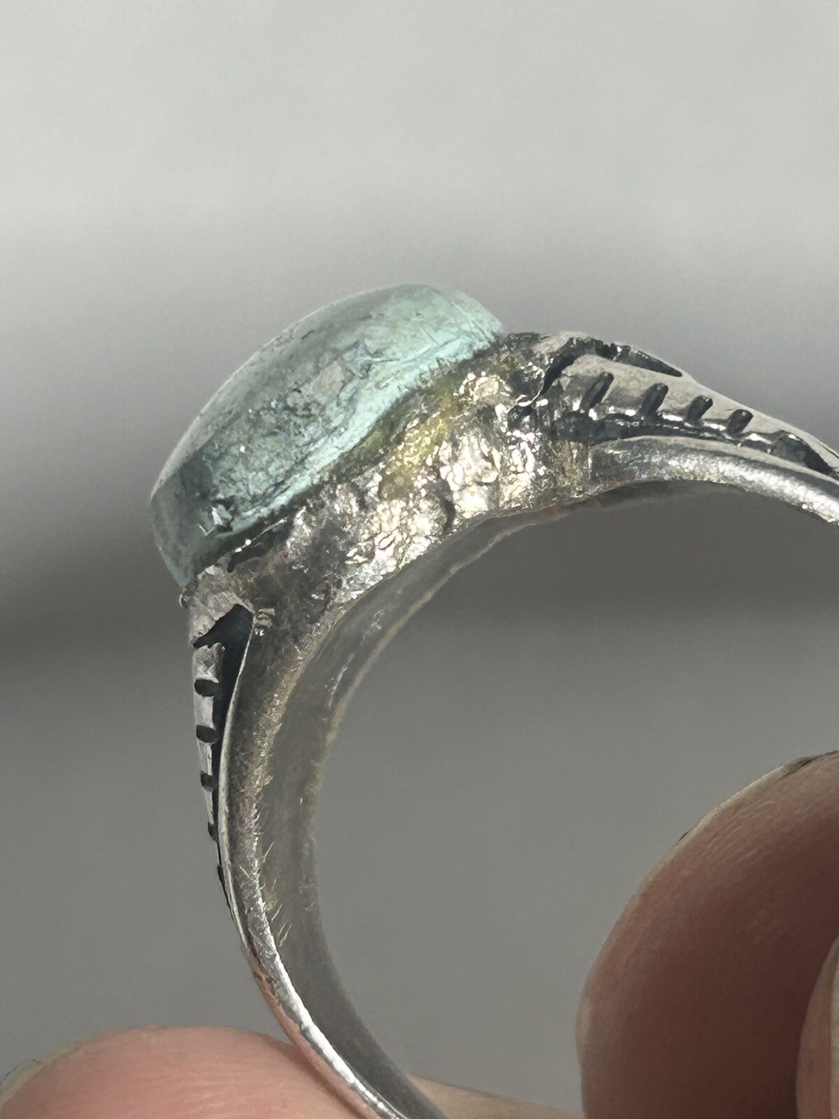 Thunderbird Native Old 925 Turquoise Ring Size 10… - image 7