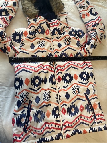 ROXY Snowboard Ski Jacket Girls Size 16 2XL Faux Fur Hood Detach Dry Flight 10K - Picture 9 of 15