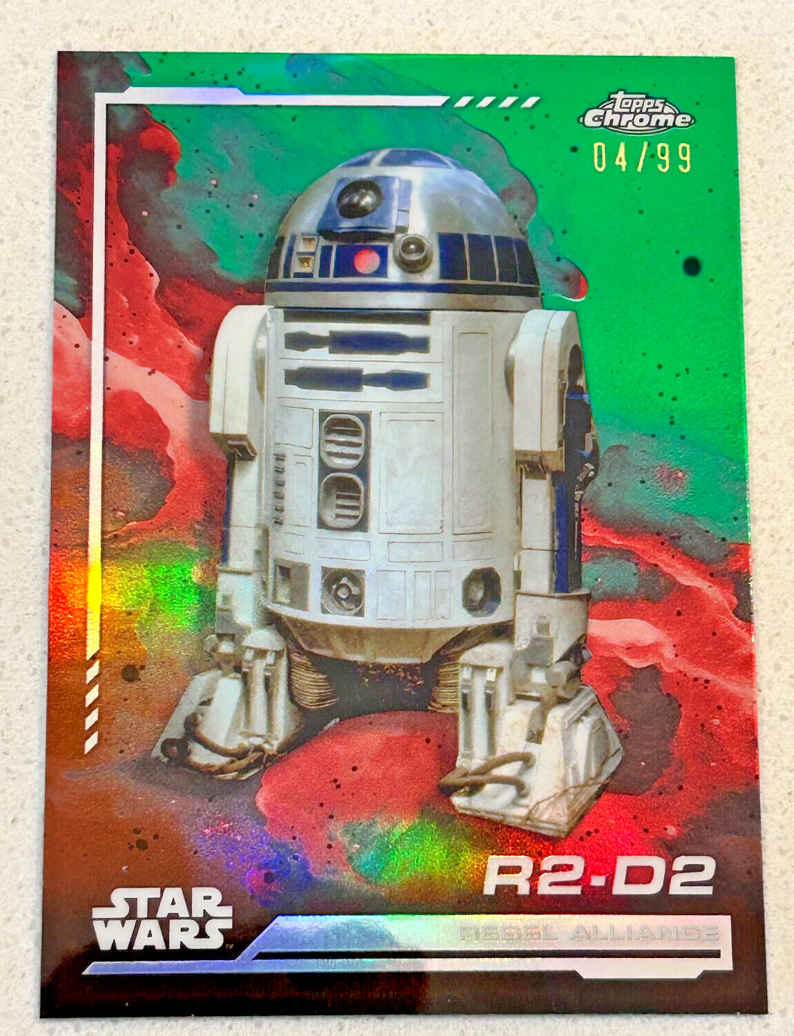 2024 Topps Chrome Star Wars R2-D2 Green Refractor "May the 04th"/99 #108