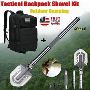 Folding Shovel Survival Kit Tactical Military Backpack Camping Outdoor Hiking US