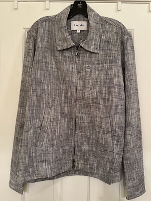 Corridor NYC Linen Cotton Heathered Grey Zip Jacket sz M Rare