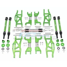 GPM Alum F&R Upp+Low Arms+F&R Adj CVD Drive Shaft+Hex Adap+Whl Lock Green : Maxx