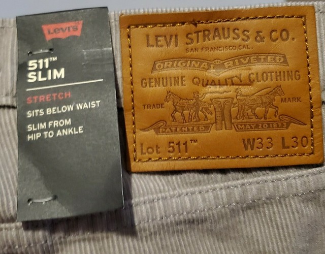 Levi's Premium Lot 511 Slim Corduroy Pants Cords Tagged Sz 31 X 32 Opal Grey for sale online | eBay