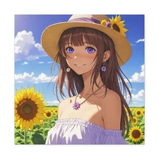 Manga Styel Pop Art Print Wrapped Canvas Stretched On Wood Frame 24"x24"