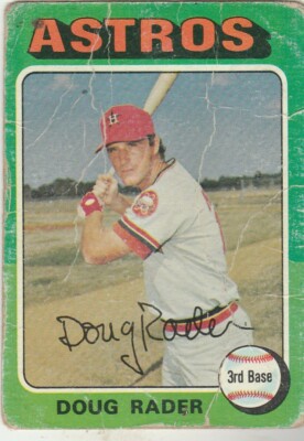 FREE SHIPPING-POOR WITH CREASES-1975 Topps #165 Doug Rader Houston Astros 