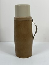 Vintage Foam Insulated Thermal Bottle 32oz Thick Glass Brown Made in USA