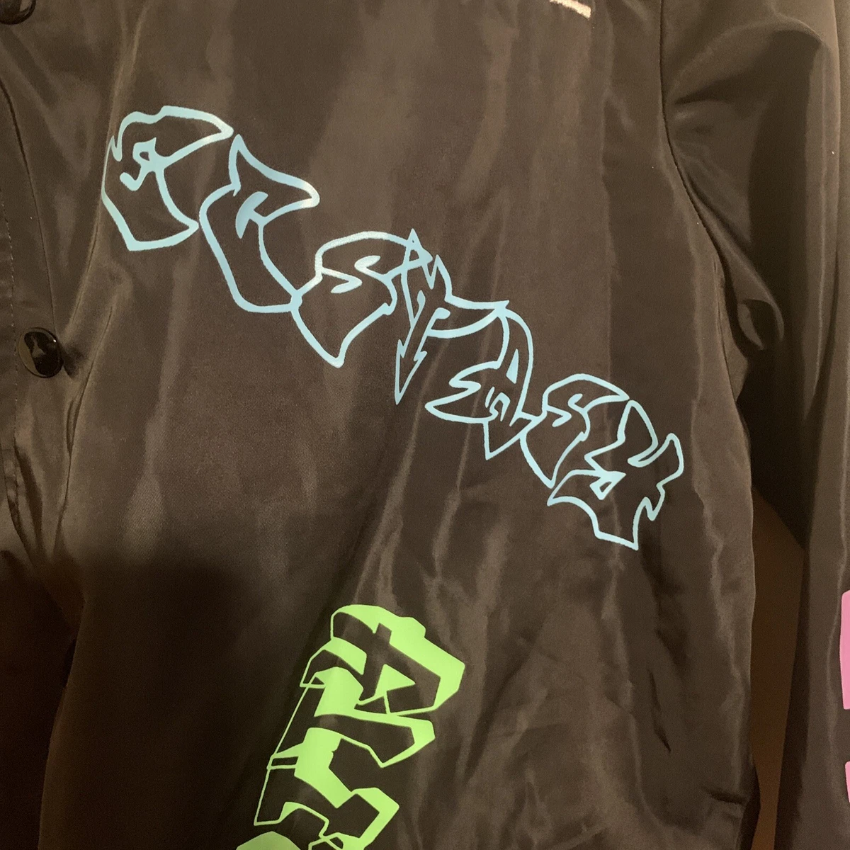 Sugarhill Jacket Adult Medium Wax Faces LSD Black Polyester Button