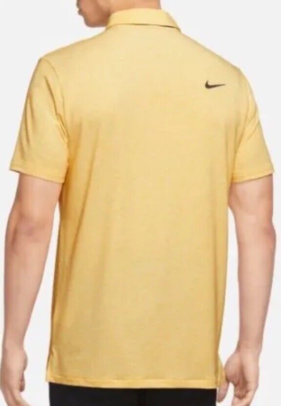 Sz XL - 2023 NIKE DRI-FIT TOUR HEATHER GOLF POLO Yellow Sz XL - 2023 NIKE DRI-FIT TOUR HEATHER GOLF POLO Yellow