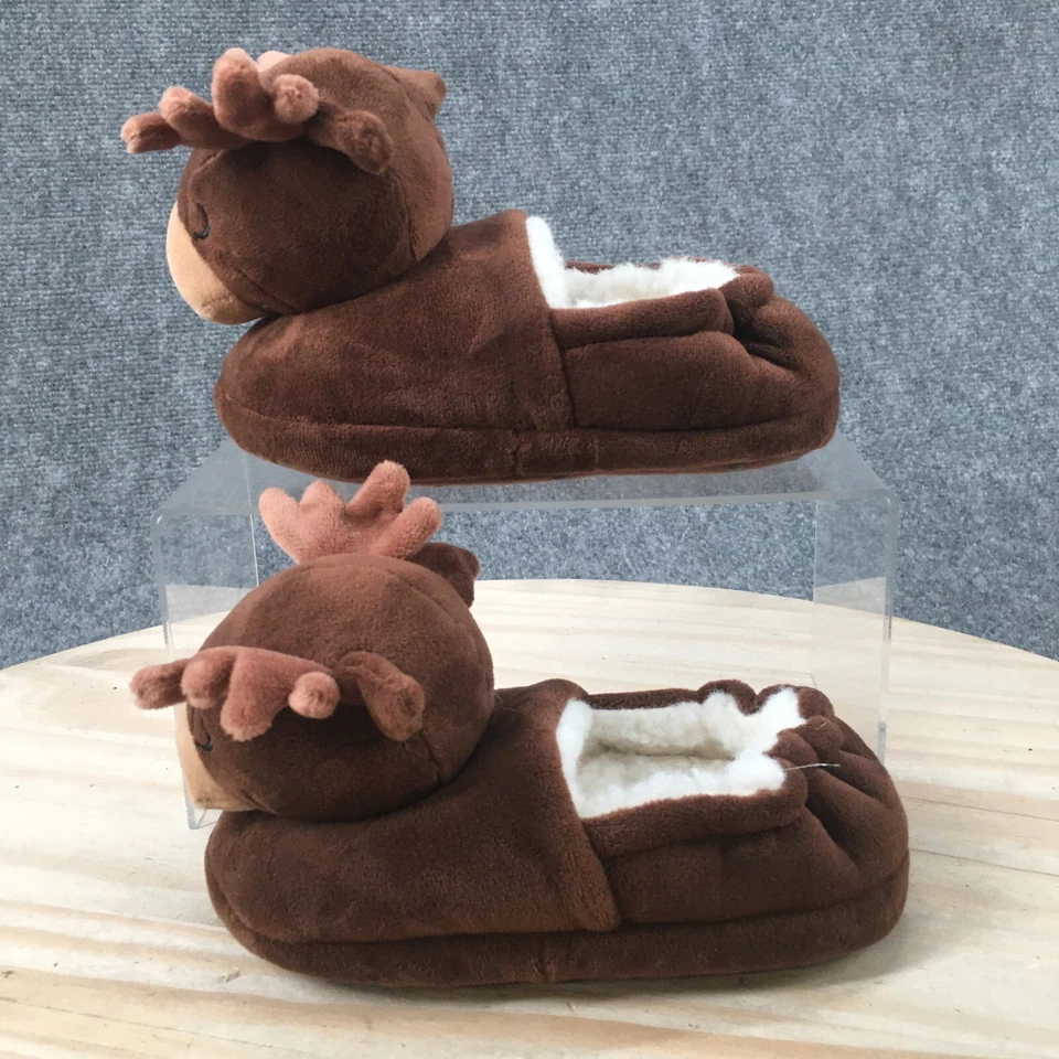 Zapatillas Moose Niños L9-10 Cómodas Sin Cordones Planas Forradas de Piel Sintética Tela Marrón Foto 2 de 4