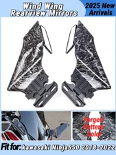 Forged Carbon Fiber Style Complete Wing Mirrors for Kawasaki Ninja 650 2018-2022