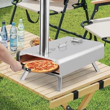 12" Portable Pizza Oven Outdoor w/ Pizza Stone Pizza Peel Thermometer Carry Bag