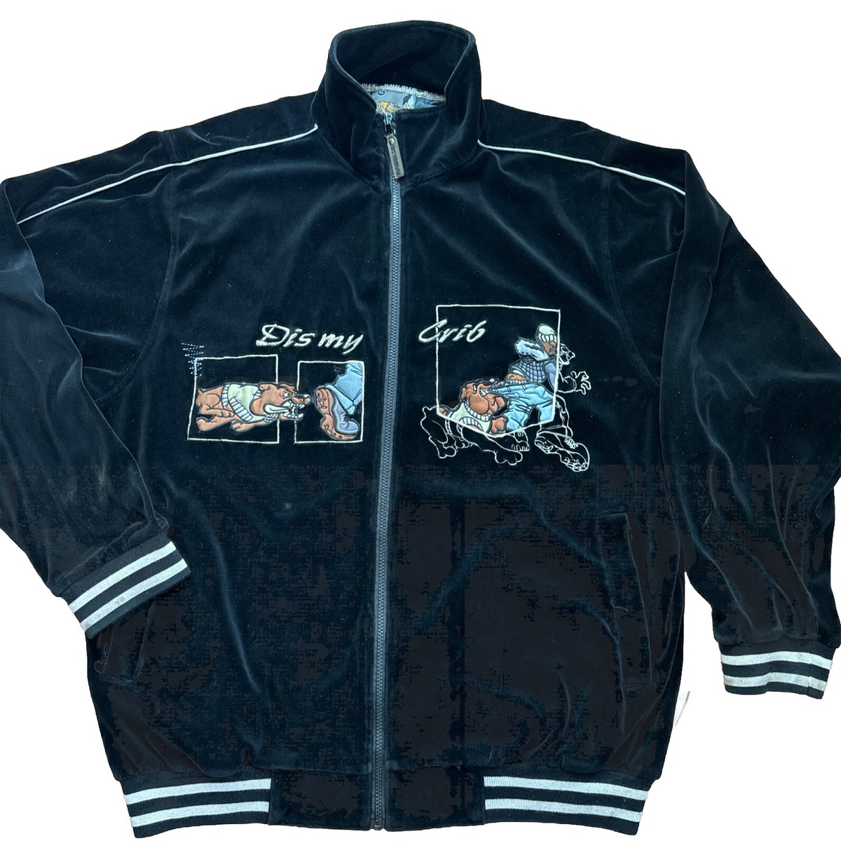 トップス 00s fur Velor track jacket black Y2K 00s fur Velor track jacket black Y2K