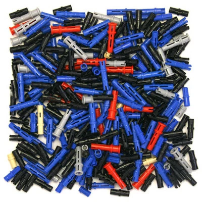 Lego Technic Bricks 320x Pegs Pins Clip Snap Friction Black Blue Grey Red NEW