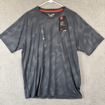 NEW Under  Armour  Shirt Mens Large Short Sleeve Geometric Wicking Running Gym