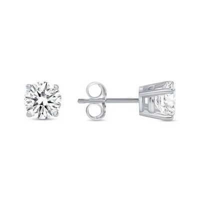 0,75 kt runde EF VS Lab Grown Diamant 4 Krappen Korb Ohrringe in 14k Weißgold