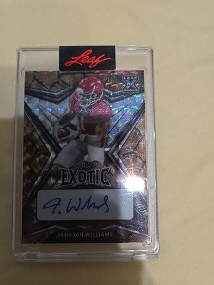 2022 Leaf Exotic - Base Autographs Jameson Williams #EA-JW1 Elephant /8 (AU, RC)