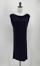 Alice + Olivia Purple Stretch Draped Neck Cap Sleeve Tunic Dress Sz S