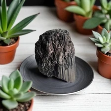 Raw Black Tourmaline Protection Stone | Natural Crystal Healing Decor