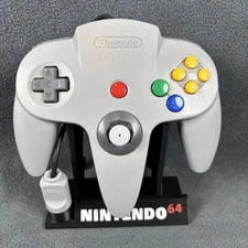 Nintendo 64 - Gray OEM N64 Controller NUS-005 - Engraved - Tested, Tight Stick